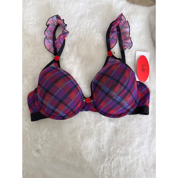 Parade Silky Mesh Flutter Strap T-Shirt Bra & Thong Small 34B NEW - Picture 5 of 11